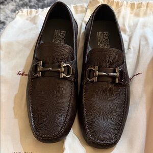Salvatore Ferragamo Dark Brown Leather Loafers